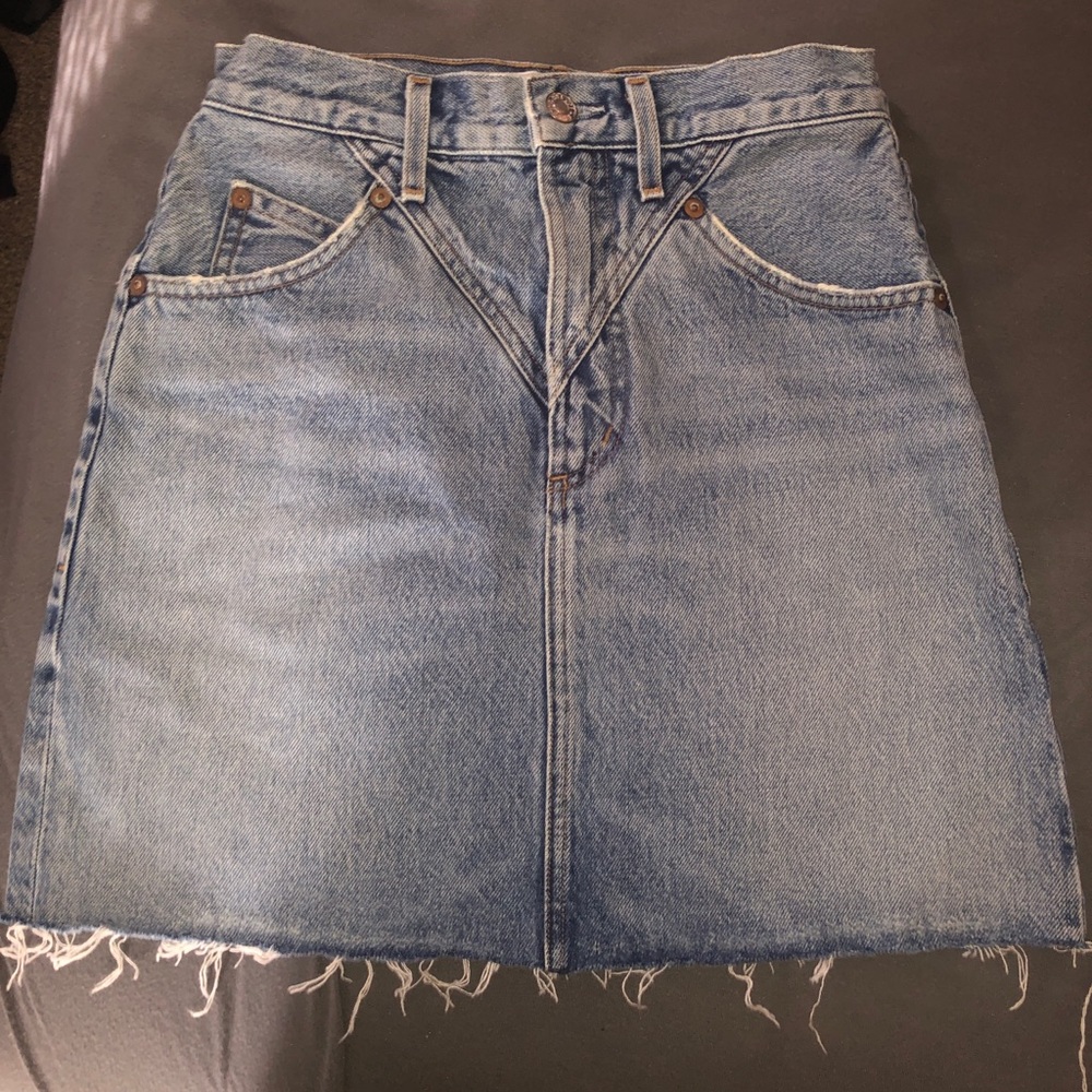 AGoldE Hi Rise Palladium Denim skirt size 24